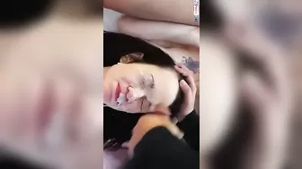 Многие молодые и зрелые телочки любят когда густая сперма на языке и лице, подборка камшотов